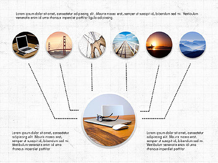 Bintik Dan Panah, Slide 5, 03813, Diagram Proses — PoweredTemplate.com