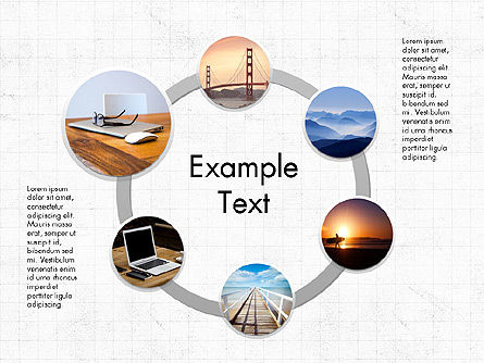 Spots et flèches, Diapositive 7, 03813, Schémas de procédés — PoweredTemplate.com