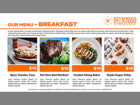 Restaurant Catalog Presentation Template, Slide 10, 03836, Presentation Templates — PoweredTemplate.com