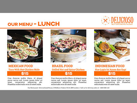 Restaurant Catalog Presentation Template, Slide 11, 03836, Presentation Templates — PoweredTemplate.com