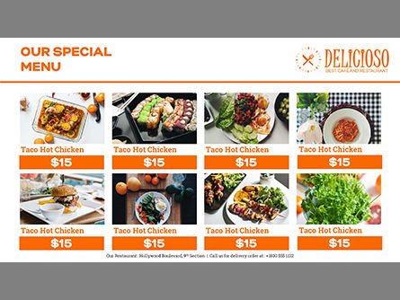 Restaurant Catalog Presentation Template, Slide 14, 03836, Presentation Templates — PoweredTemplate.com