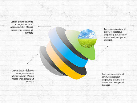 Sphere timeline e cerchi, Modello PowerPoint, 03854, Forme — PoweredTemplate.com