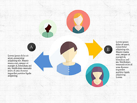 Persone e diagrammi di processo, Modello PowerPoint, 03858, Diagrammi Palco — PoweredTemplate.com