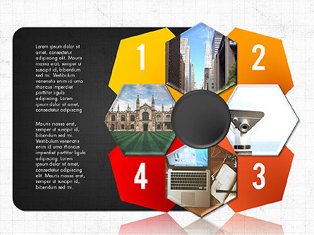 Forme des photos et des étapes, Diapositive 8, 03861, Schémas d'étapes — PoweredTemplate.com