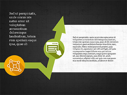 Proceso de flechas con iconos, Diapositiva 12, 03869, Diagramas de proceso — PoweredTemplate.com