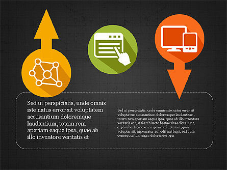 Proceso de flechas con iconos, Diapositiva 9, 03869, Diagramas de proceso — PoweredTemplate.com