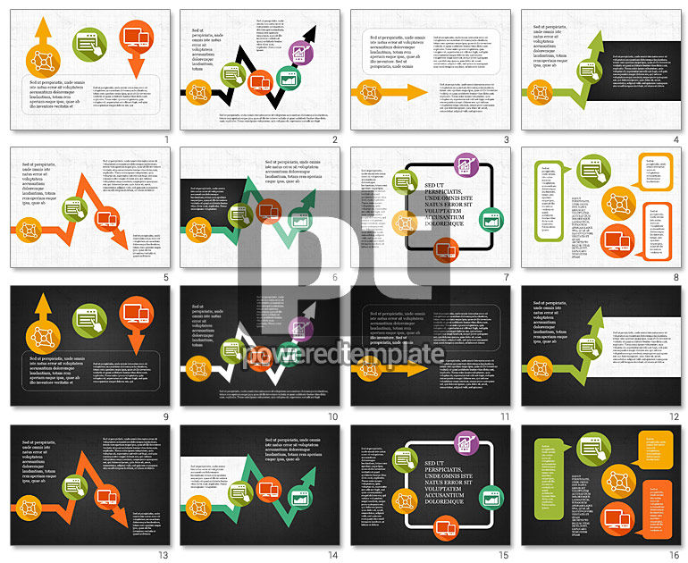 Proceso de flechas con iconos