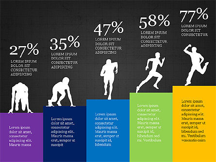 Sports silhouettes infographics, Deslizar 13, 03870, Silhuetas — PoweredTemplate.com