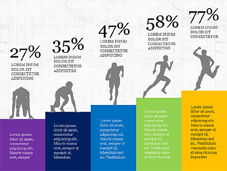 스포츠 실루엣 infographics, 슬라이드 5, 03870, 실루엣 — PoweredTemplate.com
