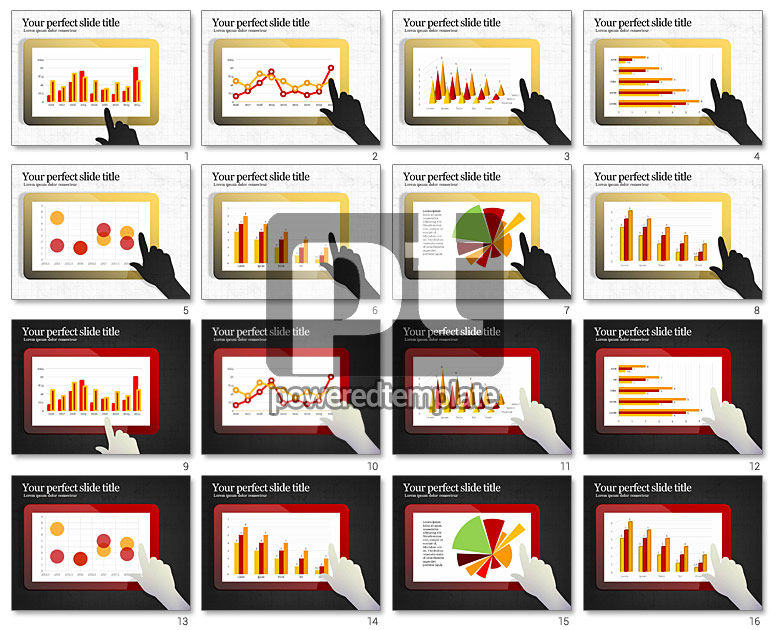 Diagramas de dados e gráficos no touchpad