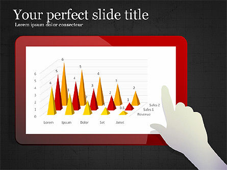 Dati guidato diagrammi e grafici sul touchpad, Slide 11, 03873, Diagrammi e Grafici con Dati — PoweredTemplate.com