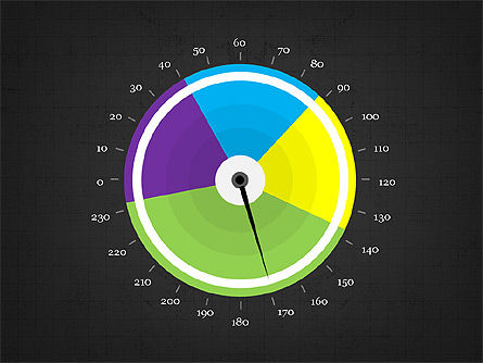 Pie Gauge Diagram, Slide 13, 03874, Pie Charts — PoweredTemplate.com