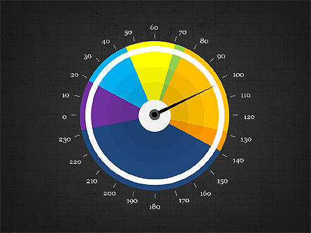 Pie Gauge Diagram, Slide 14, 03874, Pie Charts — PoweredTemplate.com