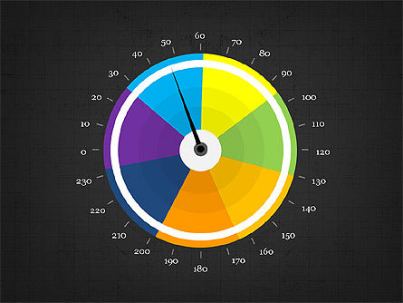Diagramme de la jauge, Diapositive 15, 03874, Diagrammes circulaires — PoweredTemplate.com