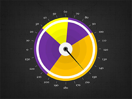 Pie Gauge Diagram, Slide 16, 03874, Pie Charts — PoweredTemplate.com