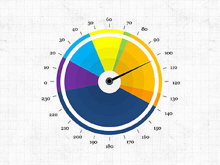 Pie Gauge Diagram, Slide 6, 03874, Pie Charts — PoweredTemplate.com