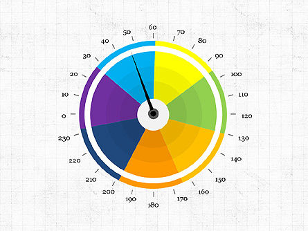 Pie Gauge Diagram, Slide 7, 03874, Pie Charts — PoweredTemplate.com