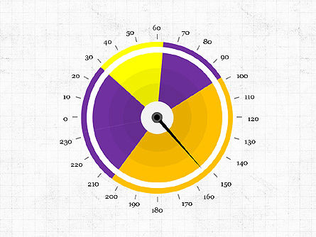 Diagramme de la jauge, Diapositive 8, 03874, Diagrammes circulaires — PoweredTemplate.com