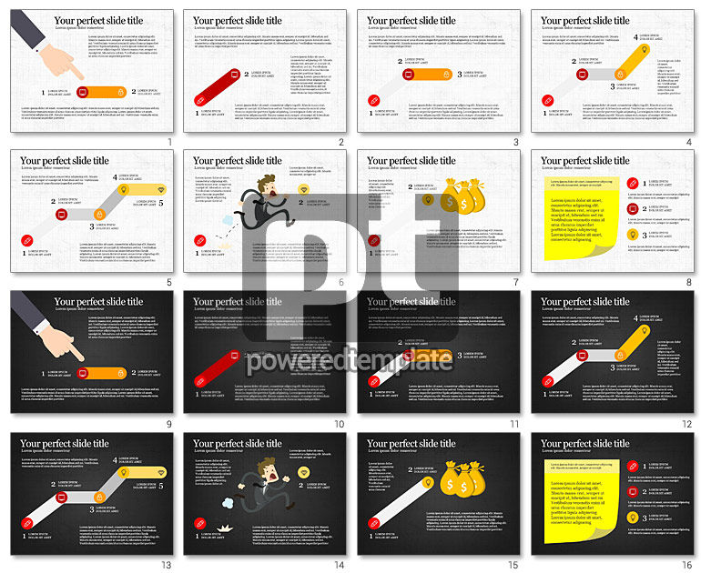 Stap voor stap presentatieconcept