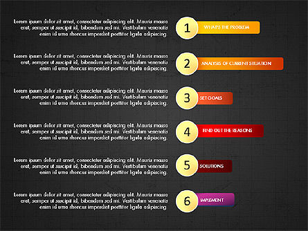 Modèle de présentation des étapes de résolution de problèmes, Diapositive 16, 03888, Schémas d'étapes — PoweredTemplate.com