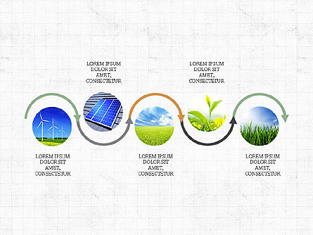 Ecologisch proces flow presentatie concept, PowerPoint-sjabloon, 03899, Procesdiagrammen — PoweredTemplate.com