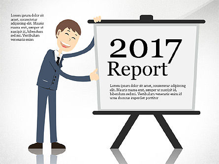 Report with Characters Concept, PowerPoint Template, 03900, Data Driven Diagrams and Charts — PoweredTemplate.com
