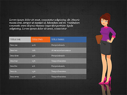 Informe con el concepto de personajes, Diapositiva 13, 03900, Diagramas basados en datos — PoweredTemplate.com