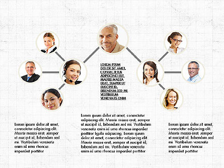 Tableau de présentation des tableaux d'organisation organique, Diapositive 7, 03907, Graphiques organisationnels — PoweredTemplate.com