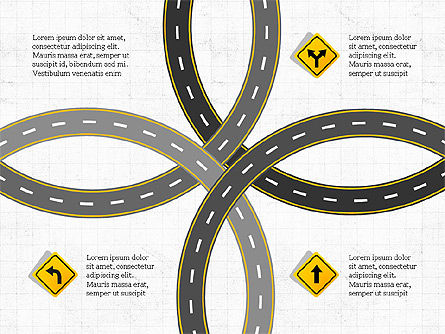 Road diagramas de apresentação de viagens, Deslizar 8, 03916, Infográficos — PoweredTemplate.com