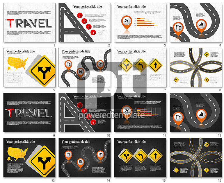 Road diagramas de apresentação de viagens