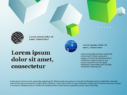 Ponte di presentazione con cubi su sfondo, Modello PowerPoint, 03917, Diagrammi e Grafici con Dati — PoweredTemplate.com