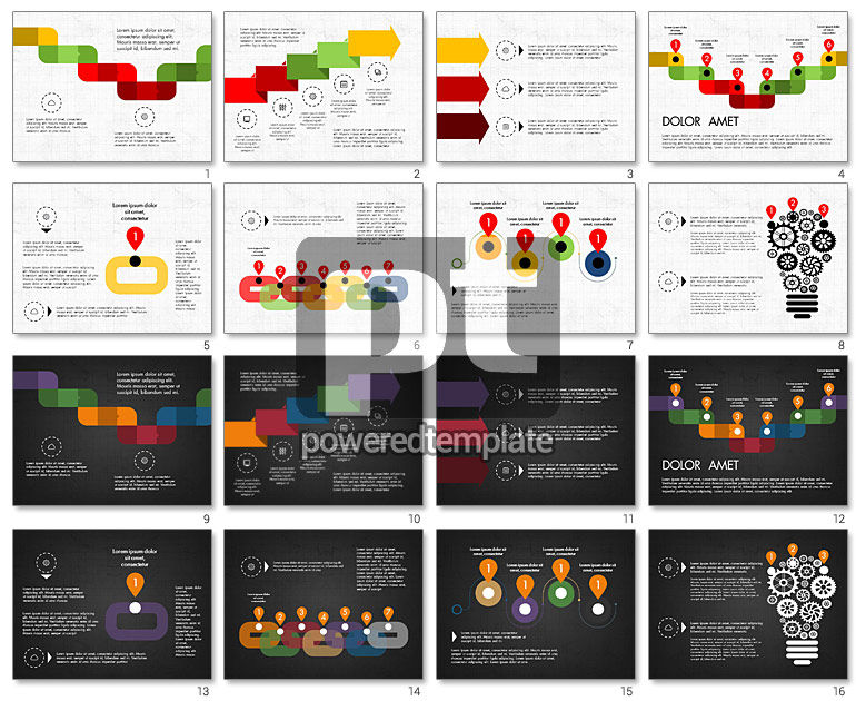 Processar opções e etapas slide deck