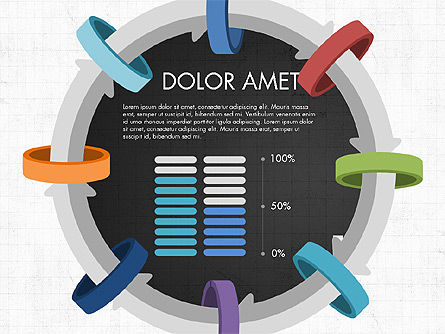 Proceso circular a través de anillos Informe impulsado por datos, Diapositiva 15, 03922, Diagramas basados en datos — PoweredTemplate.com