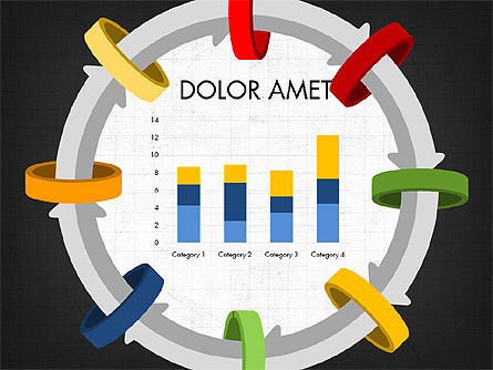 Processo circolare attraverso il rapporto dei dati anelli guidato, Slide 6, 03922, Diagrammi e Grafici con Dati — PoweredTemplate.com