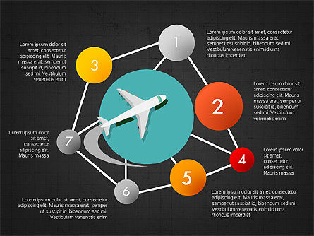 航空プレゼンテーションのインフォグラフィックスによる旅行, スライド 14, 03935, インフォグラフィック — PoweredTemplate.com