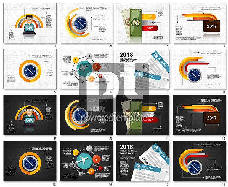 Viagens por ar infográficos apresentação