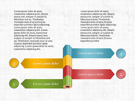 Pencil e opção slide deck, Deslizar 4, 03940, Diagramas de Etapas — PoweredTemplate.com