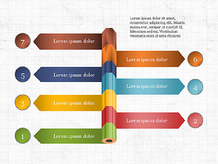鉛筆とオプションのスライドデッキ, スライド 7, 03940, 段階図 — PoweredTemplate.com