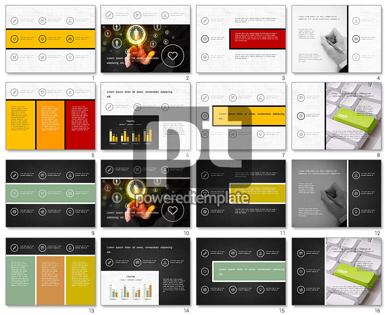 Presentasi Trendi Dengan Ikon Tipis