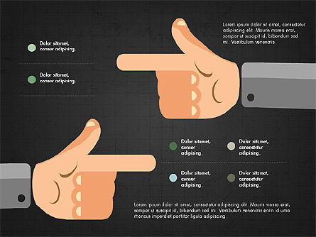 Platte ontwerp presentatie concept met de handen, Dia 14, 03952, Presentatie Templates — PoweredTemplate.com