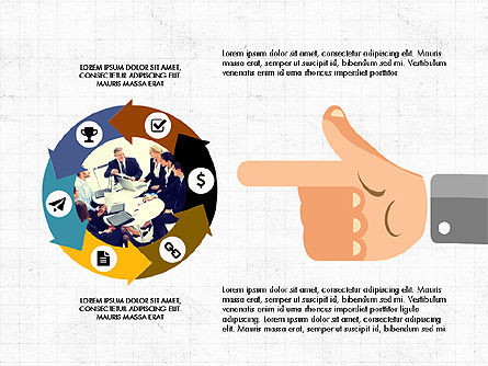 Flaches Design Präsentationskonzept mit Händen, Folie 3, 03952, Präsentationsvorlagen — PoweredTemplate.com
