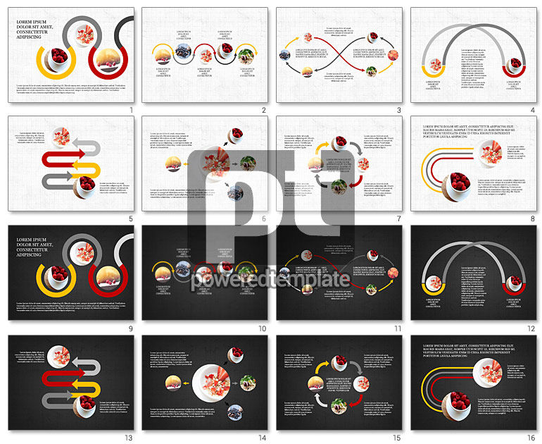 Concept de présentation des processus de flux de cuisson