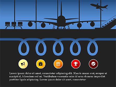 Hoja de ruta con la silueta del aeropuerto, Diapositiva 2, 03965, Modelos de negocios — PoweredTemplate.com