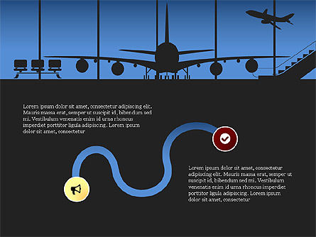 Hoja de ruta con la silueta del aeropuerto, Diapositiva 3, 03965, Modelos de negocios — PoweredTemplate.com
