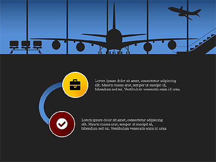 Hoja de ruta con la silueta del aeropuerto, Diapositiva 4, 03965, Modelos de negocios — PoweredTemplate.com