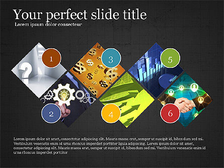 평평한 모양과 사진이있는 숫자, 슬라이드 10, 03967, 단계 도표 — PoweredTemplate.com