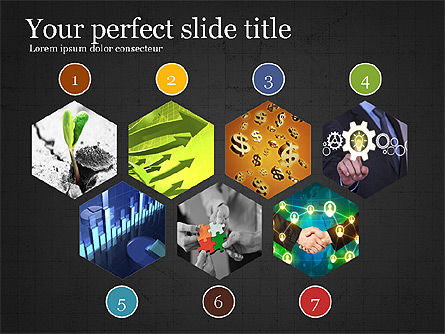 Numeri con forme piatte e foto, Slide 12, 03967, Diagrammi Palco — PoweredTemplate.com