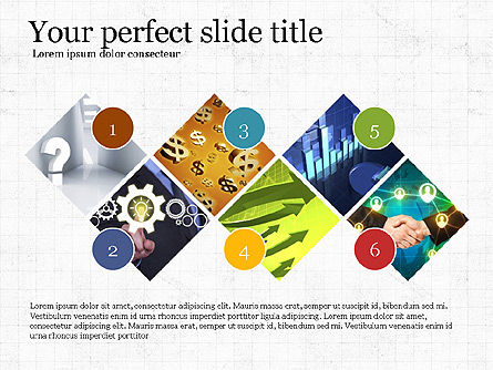Numeri con forme piatte e foto, Slide 2, 03967, Diagrammi Palco — PoweredTemplate.com