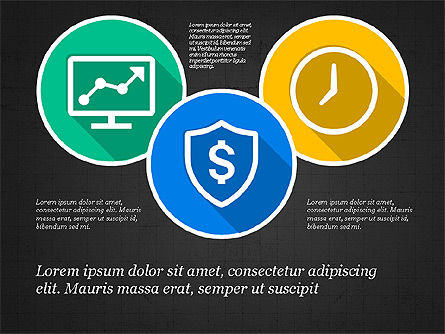 Concept de présentation de conception plate avec des icônes, Diapositive 10, 03985, Icônes — PoweredTemplate.com