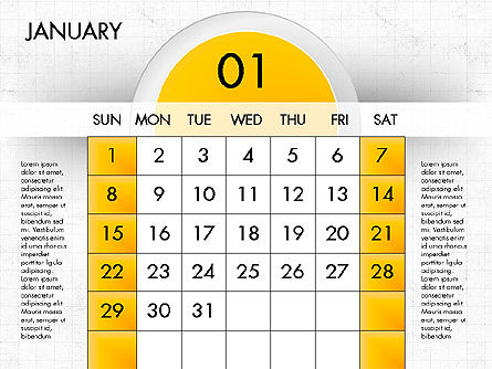 PowerPoint用2017カレンダー, スライド 2, 04000, Timelines & Calendars — PoweredTemplate.com